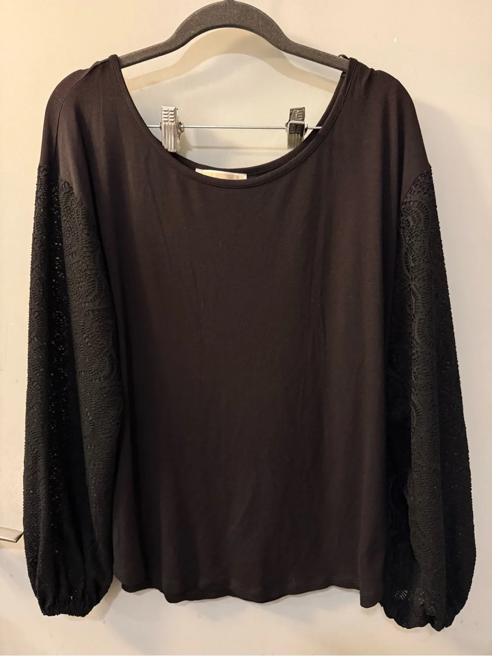 Michael Kors Black Lace Sleeve Blouse Top Women’s Large Business Casual